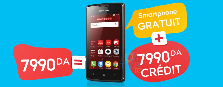 Ooredoo : Revient avec « Pack Lenovo A1000 MAXY 7990 DA »