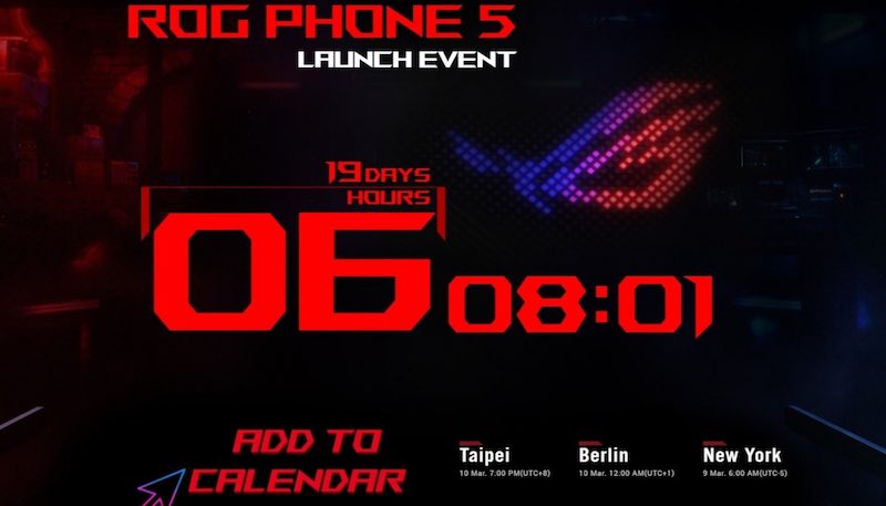 Asus ROG Phone 5 sera disponible le 10 mars