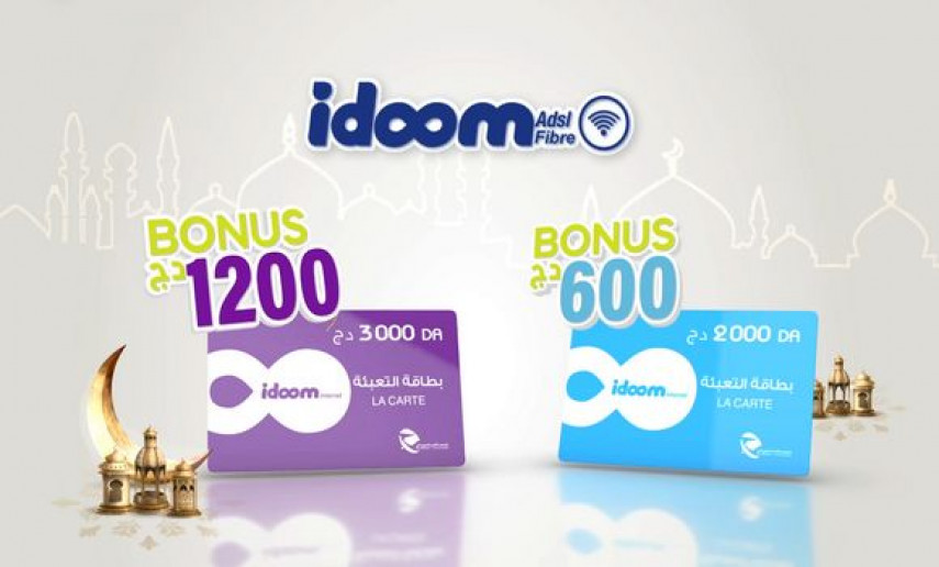 Algérie Télécom : bénéficiez jusqu’à 1200 Da de bonus d’internet sur les rechargements IDOOM ADSL